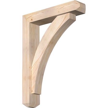Ekena Millwork Thorton Craftsman Smooth Bracket w/ Offset Brace, Douglas Fir, 5 1/2"W x 26"D x 34"H BKT0604X26X34THR04SDF